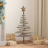 vidaXL Kerstboom met standaard Bruin 90 cm Massief teakhout