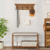 vidaXL Wandgemonteerde kapstok Wandgemonteerd Naturel 70 x 10 x 20 cm