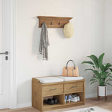 vidaXL Wandgemonteerde kapstok Wandgemonteerd Naturel 70 x 10 x 20 cm