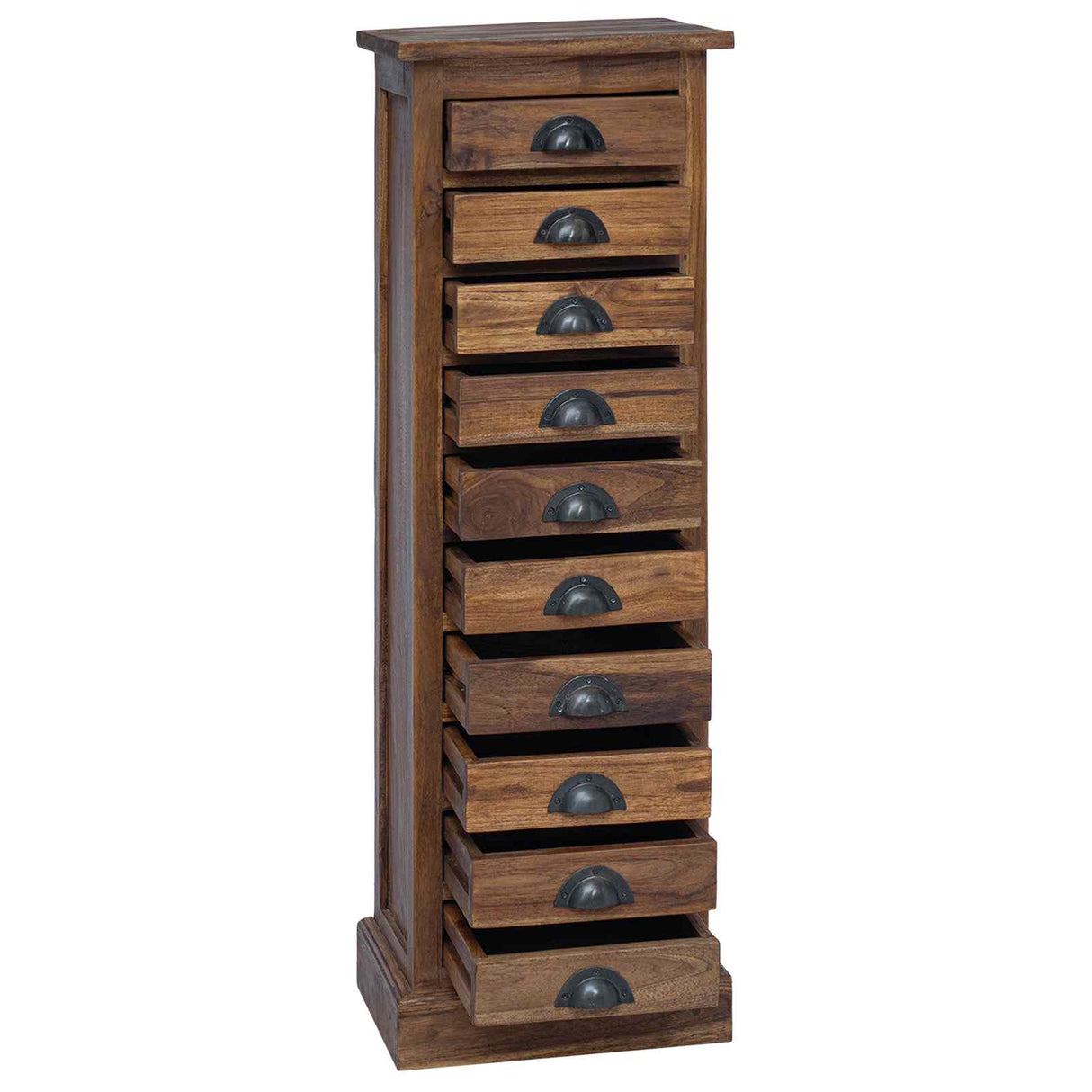 vidaXL Ladekast met lade Naturel 35 x 30 x 60 cm Massief Teakhout