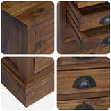 vidaXL Ladekast met lade Naturel 35 x 30 x 60 cm Massief Teakhout