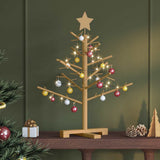 vidaXL Houten kerstboom met standaard Naturel 75 cm Massief grenenhout