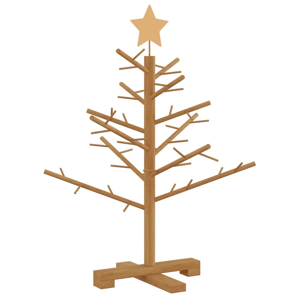 vidaXL Houten kerstboom met standaard Naturel 75 cm Massief grenenhout