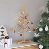 vidaXL Houten kerstboom met standaard Naturel 75 cm Massief grenenhout