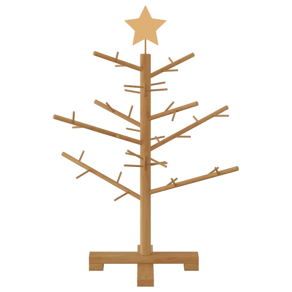 vidaXL Houten kerstboom met standaard Naturel 75 cm Massief grenenhout