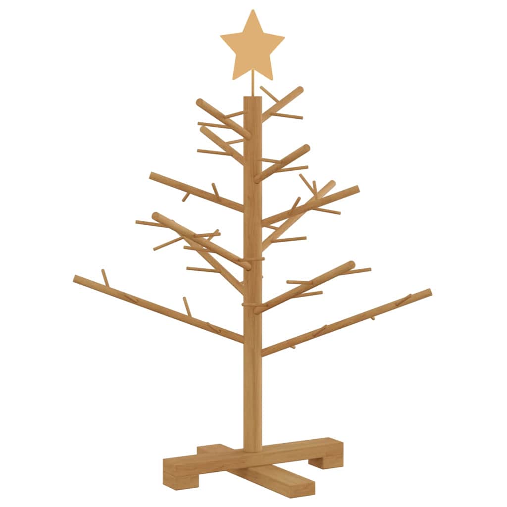 vidaXL Houten kerstboom met standaard Naturel 75 cm Massief grenenhout