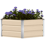 vidaXL Plantenbak Ivoor 129 x 129 x 45 cm Staal