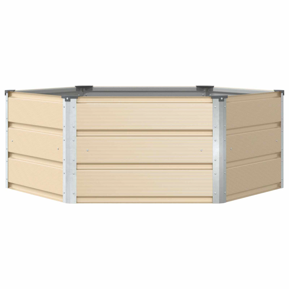 vidaXL Plantenbak Ivoor 129 x 129 x 45 cm Staal