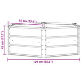 vidaXL Plantenbak Ivoor 129 x 129 x 45 cm Staal