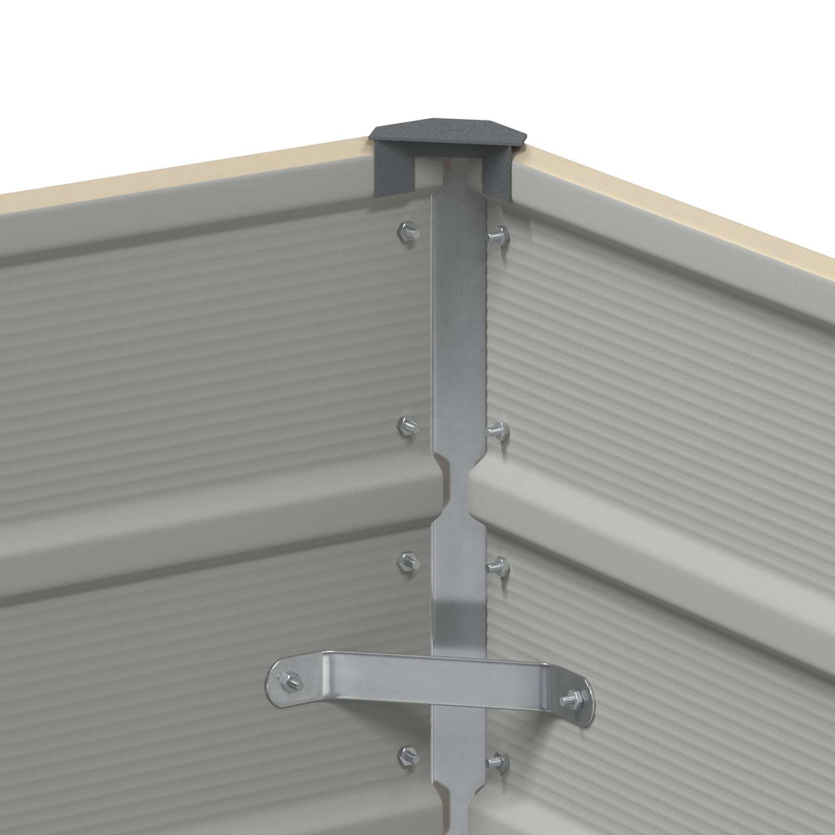 vidaXL Plantenbak Ivoor 100 x 100 x 45 cm Staal