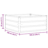 vidaXL Plantenbak Ivoor 100 x 100 x 45 cm Staal
