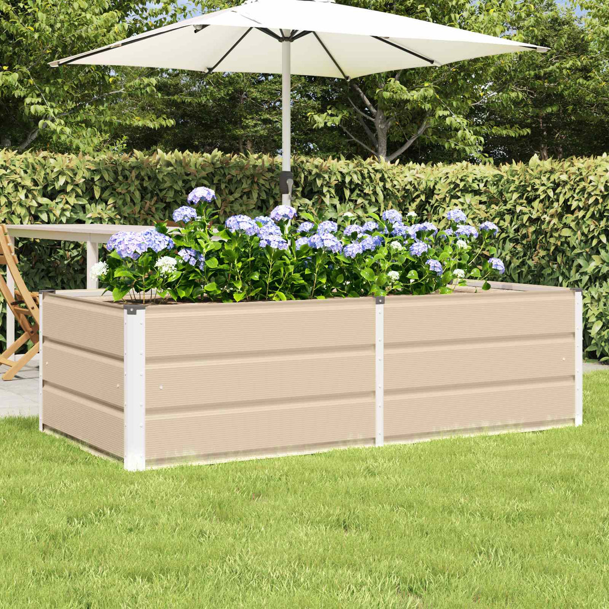 vidaXL Ivory Planter 160 x 80 x 45 cm Steel