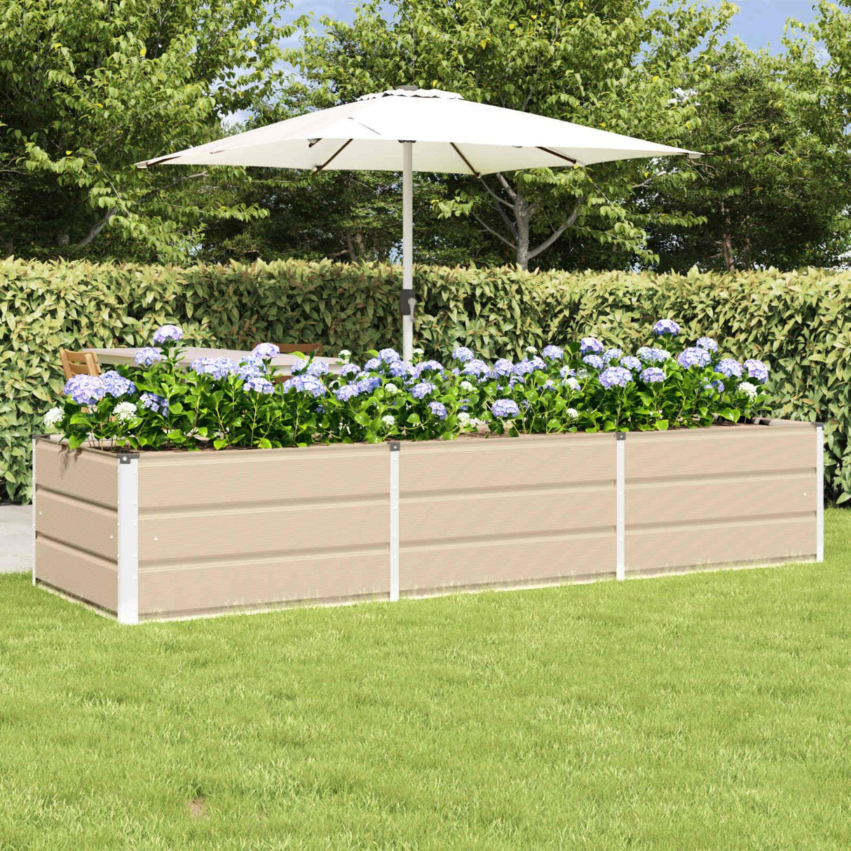 vidaXL Ivory Planter 160 x 80 x 45 cm Steel
