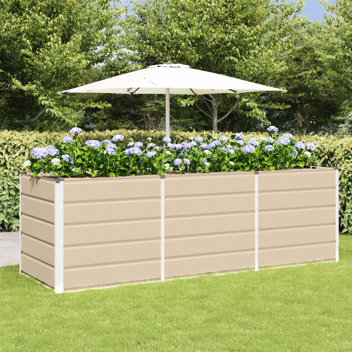 vidaXL Ivory Planter 160 x 80 x 45 cm Steel