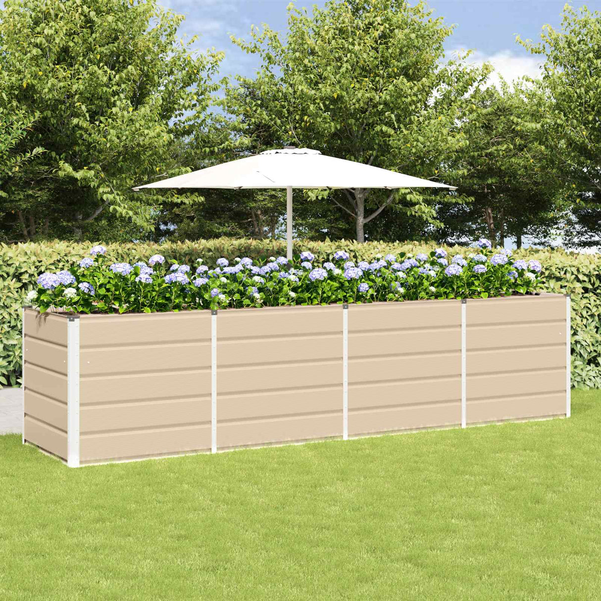 vidaXL Ivory Planter 160 x 80 x 45 cm Steel
