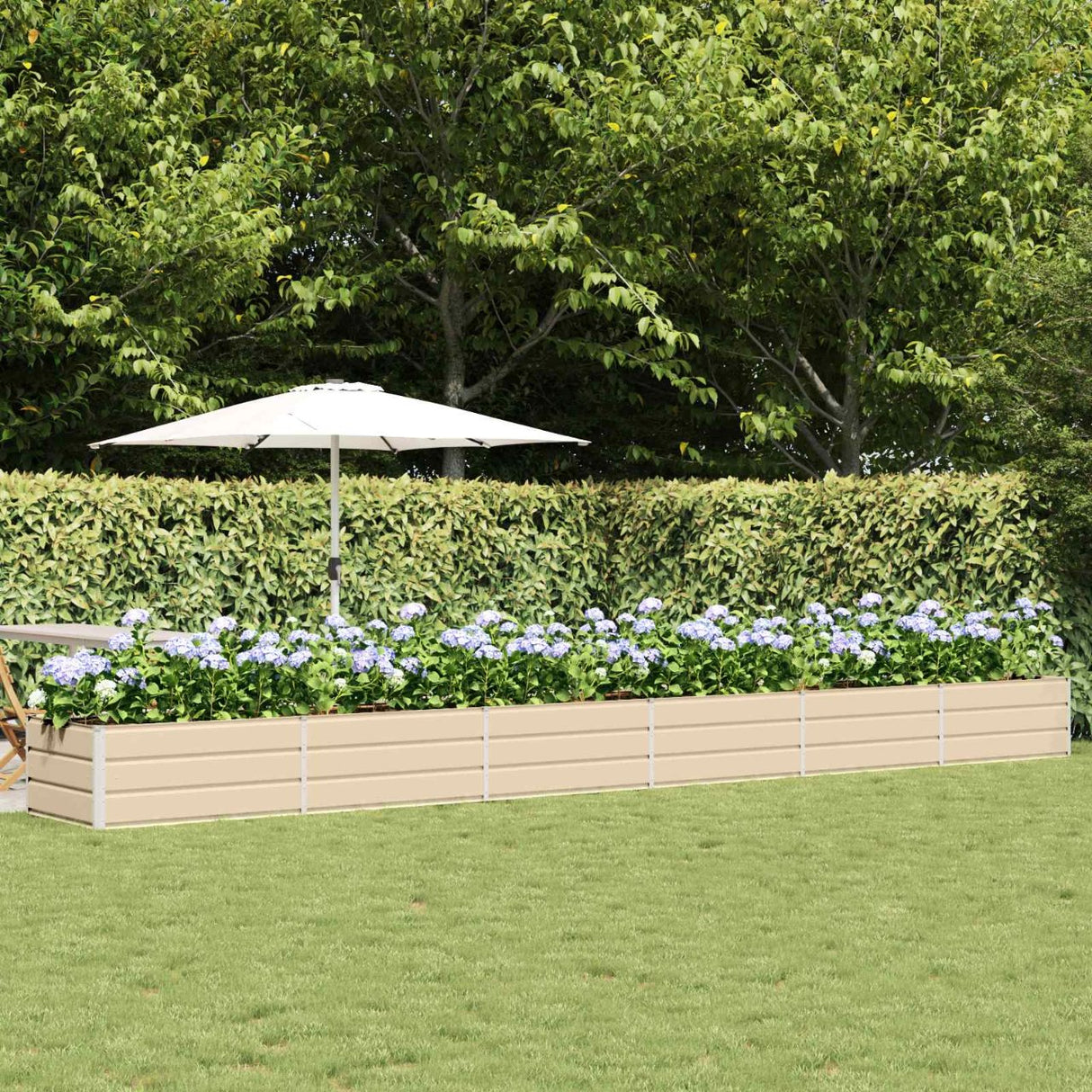 vidaXL Ivory Planter 160 x 80 x 45 cm Steel