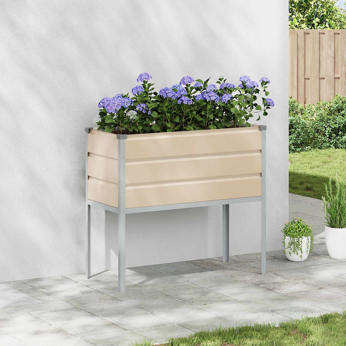 vidaXL Plantenbak Ivoor 100 x 45 x 90 cm Gegevens staal