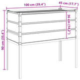 vidaXL Plantenbak Ivoor 100 x 45 x 90 cm Gegevens staal
