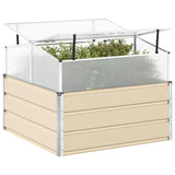 vidaXL Plantenbak Ivoor 100 x 100 x 77 cm Gegevens staal