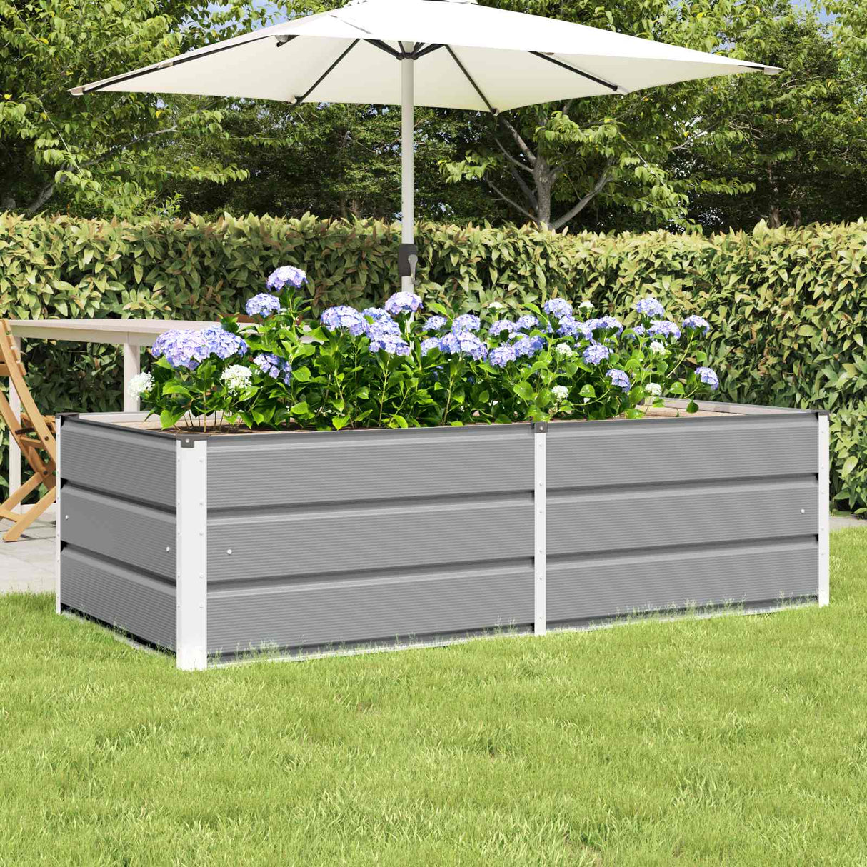 vidaXL Ivory Planter 160 x 80 x 45 cm Steel