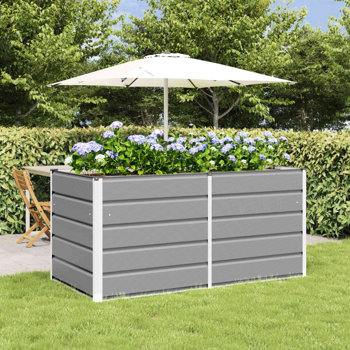 vidaXL Ivory Planter 160 x 80 x 45 cm Steel