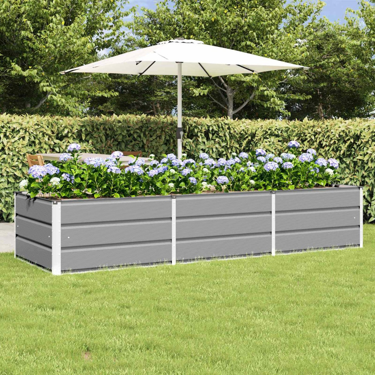 vidaXL Ivory Planter 160 x 80 x 45 cm Steel