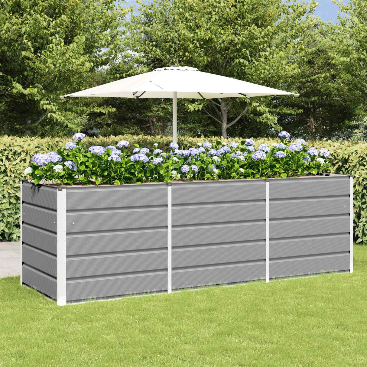vidaXL Ivory Planter 160 x 80 x 45 cm Steel
