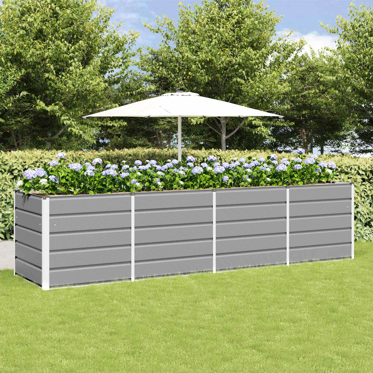 vidaXL Ivory Planter 160 x 80 x 45 cm Steel