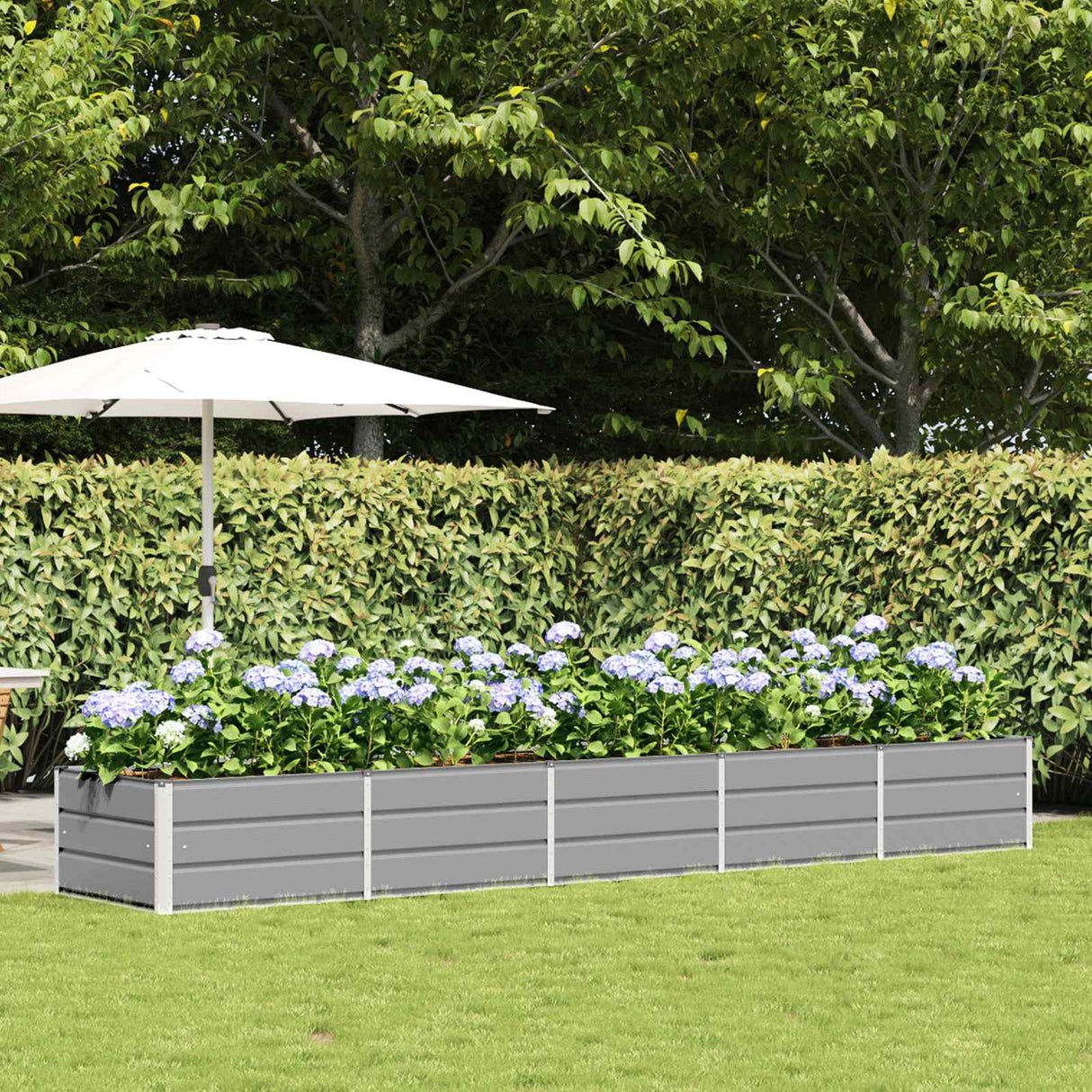 vidaXL Ivory Planter 160 x 80 x 45 cm Steel