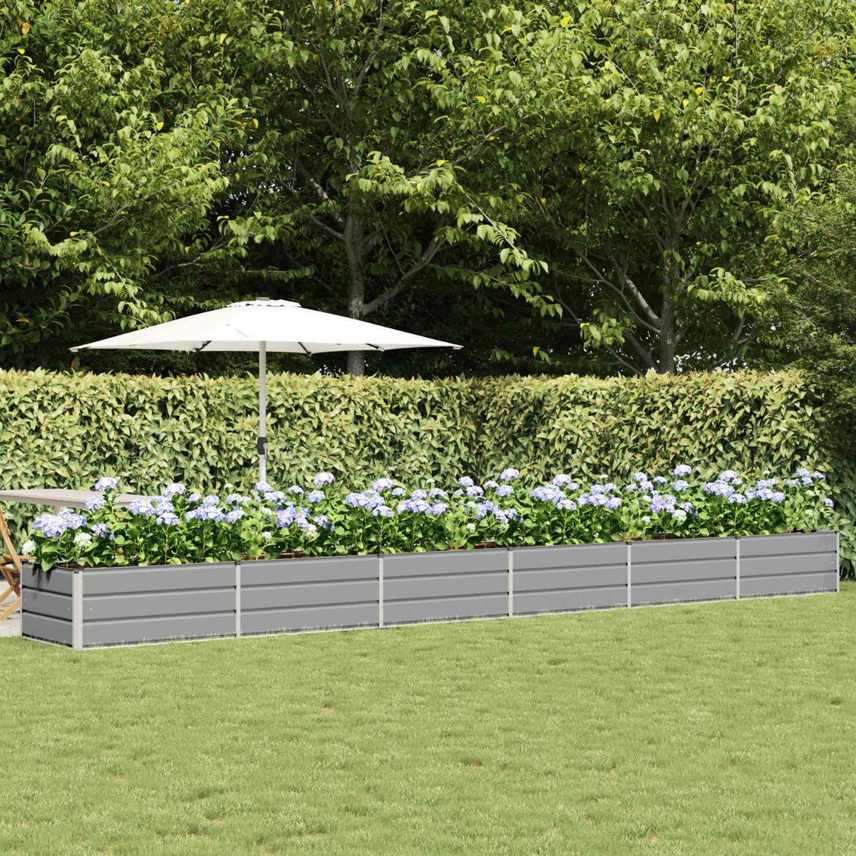 vidaXL Ivory Planter 160 x 80 x 45 cm Steel