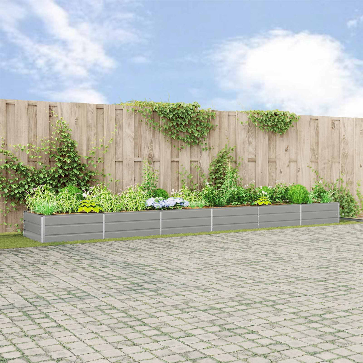 vidaXL Plantenbak Ivoor 195 x 100 x 45 cm Gegevens staal