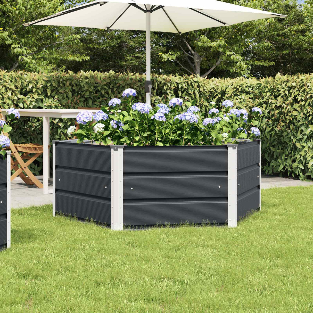 vidaXL Plantenbak Ivoor 129 x 129 x 45 cm Staal