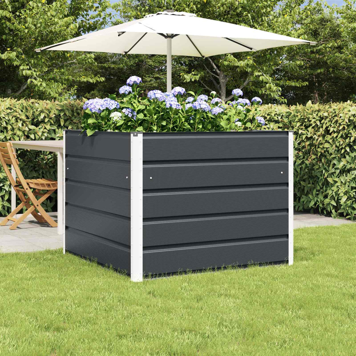vidaXL Plantenbak Ivoor 100 x 100 x 45 cm Staal