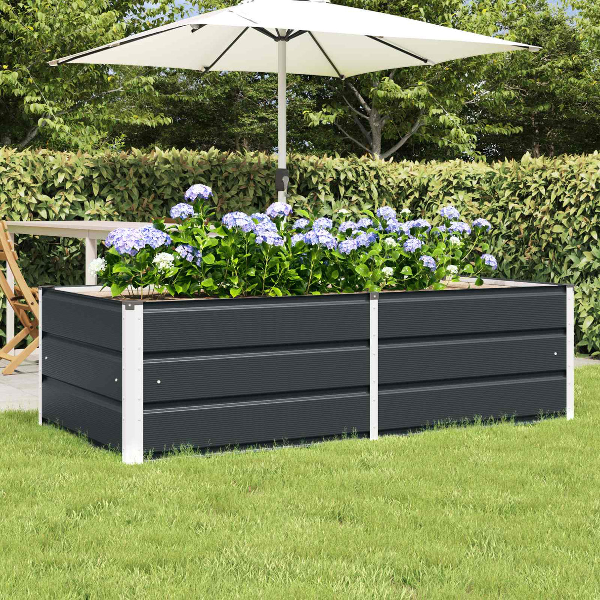 vidaXL Ivory Planter 160 x 80 x 45 cm Steel