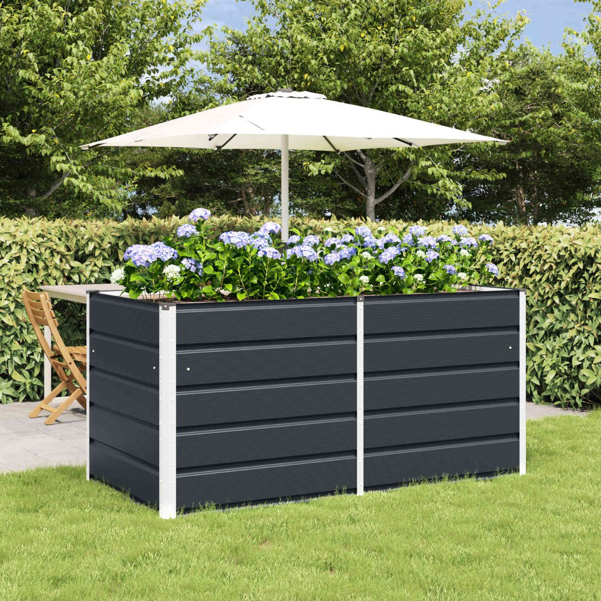 vidaXL Ivory Planter 160 x 80 x 45 cm Steel
