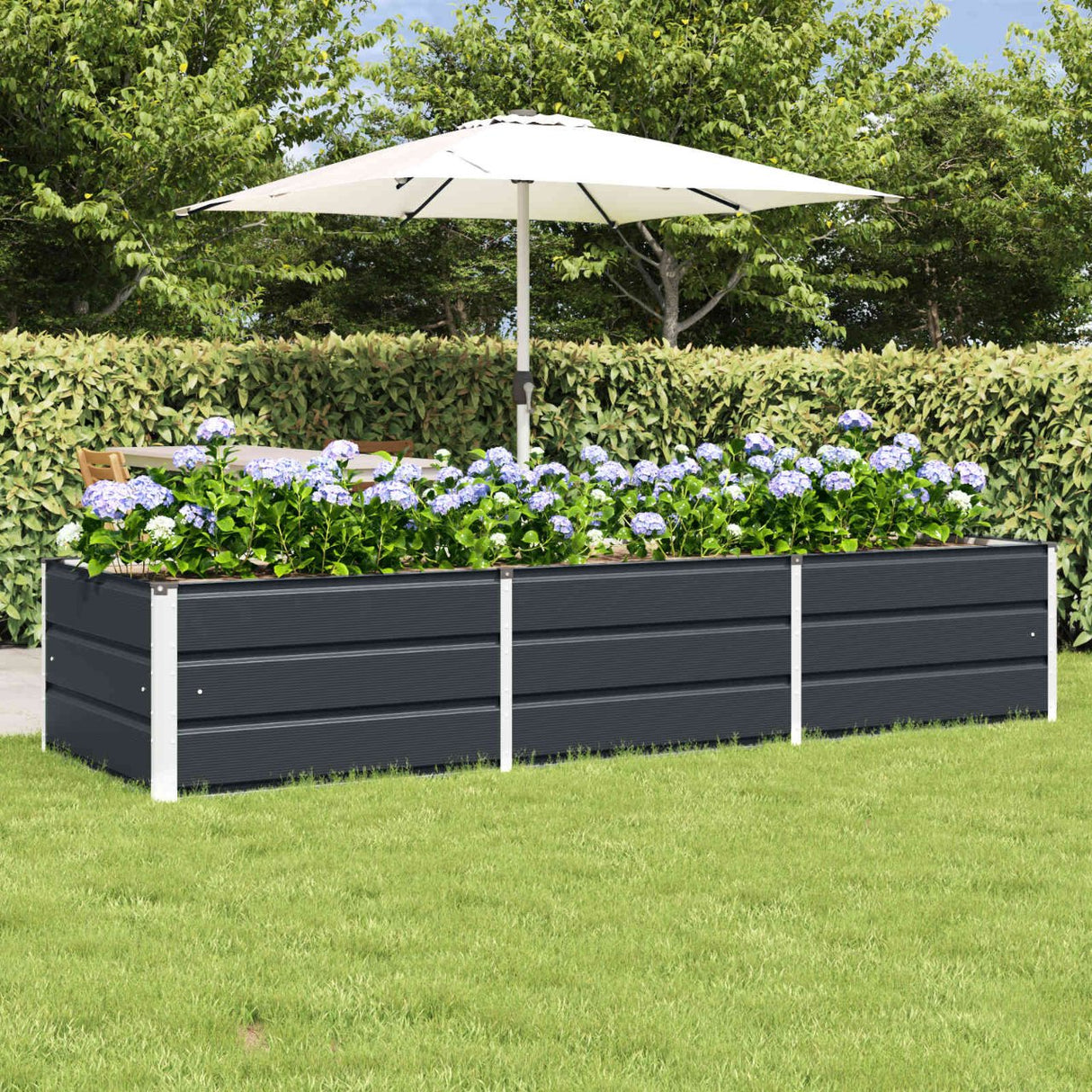 vidaXL Ivory Planter 160 x 80 x 45 cm Steel