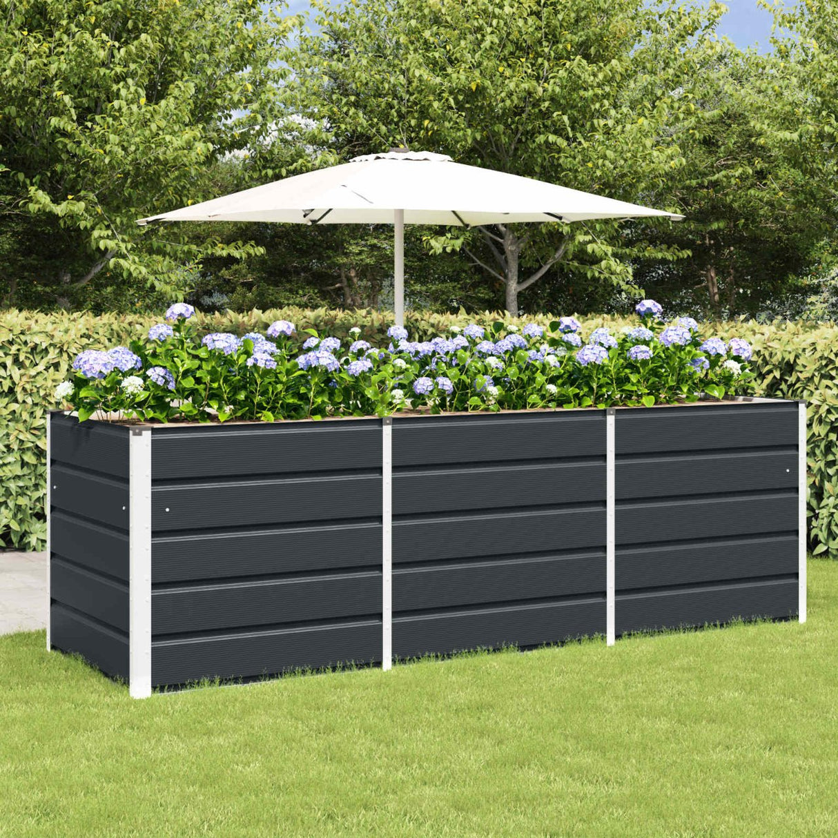 vidaXL Ivory Planter 160 x 80 x 45 cm Steel