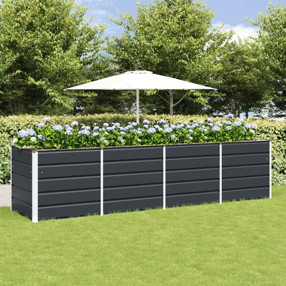 vidaXL Ivory Planter 160 x 80 x 45 cm Steel