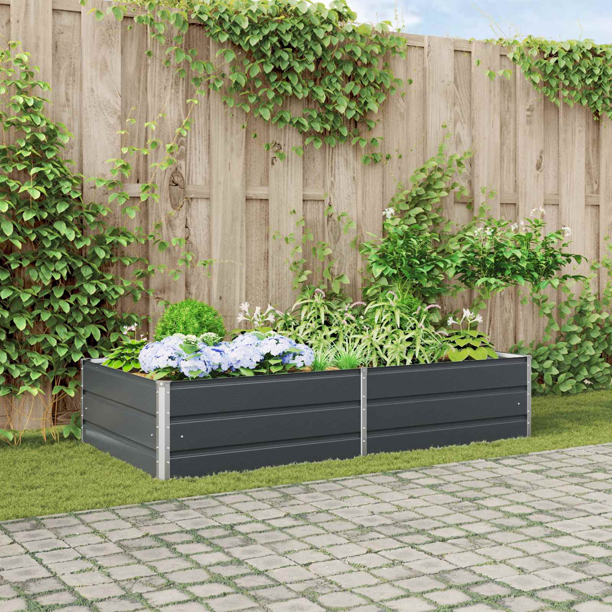 vidaXL Plantenbak Ivoor 195 x 100 x 45 cm Gegevens staal