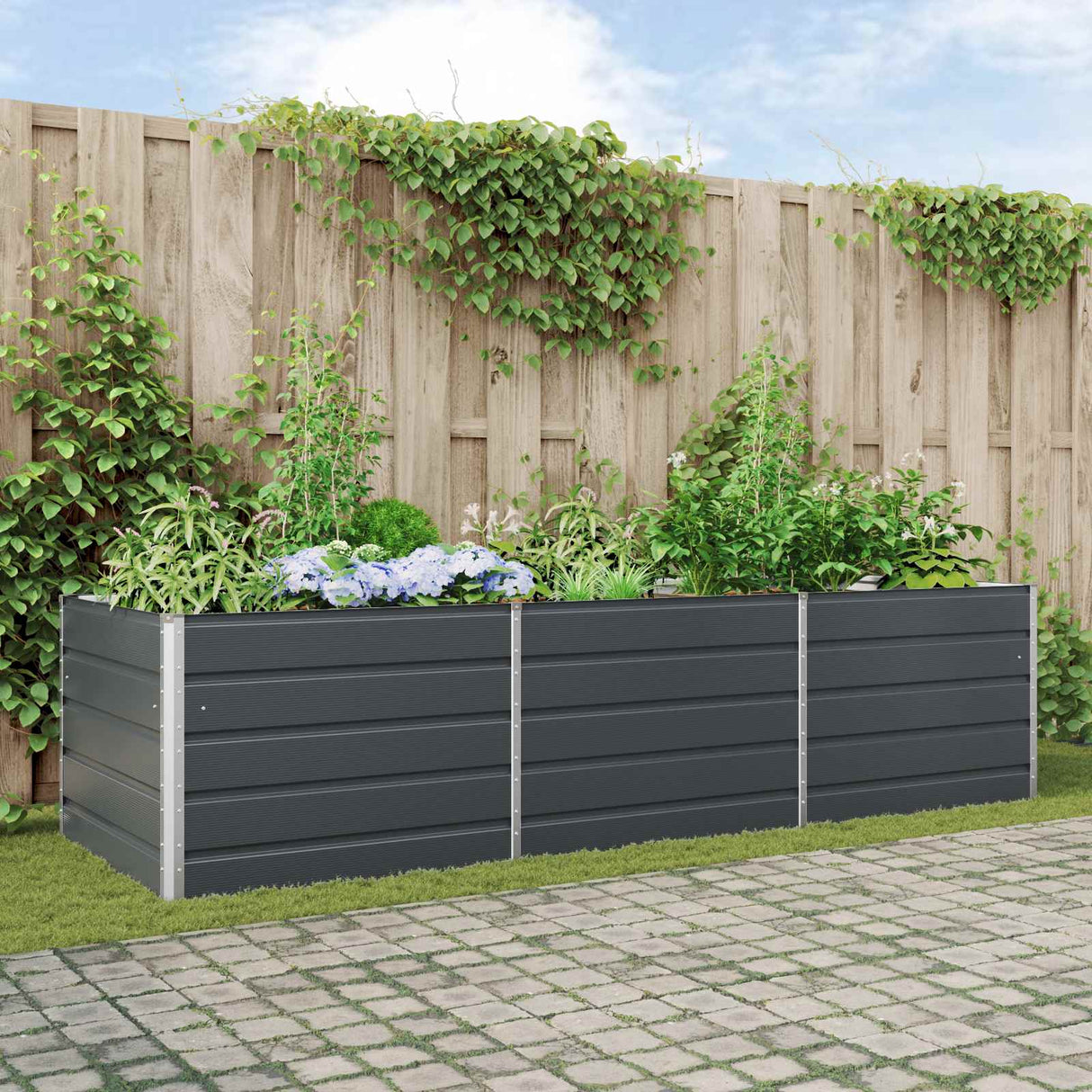 vidaXL Plantenbak Ivoor 195 x 100 x 45 cm Gegevens staal