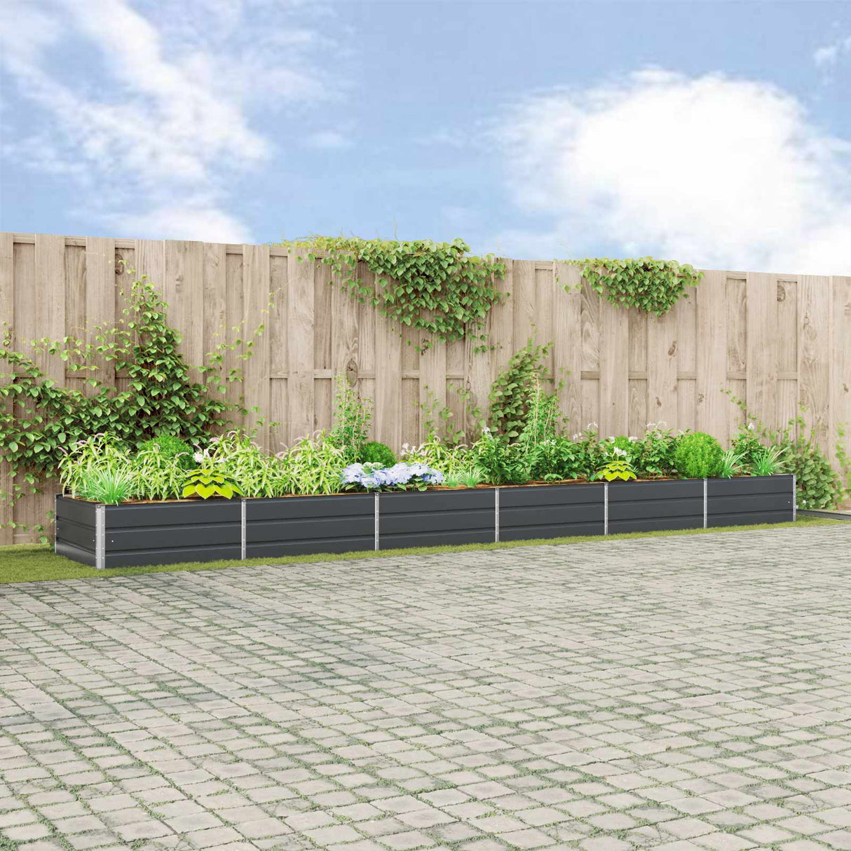 vidaXL Plantenbak Ivoor 195 x 100 x 45 cm Gegevens staal