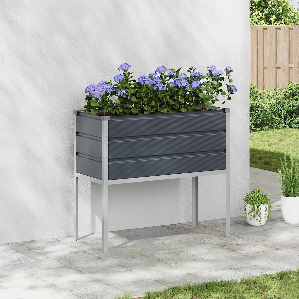 vidaXL Plantenbak Ivoor 100 x 45 x 90 cm Gegevens staal
