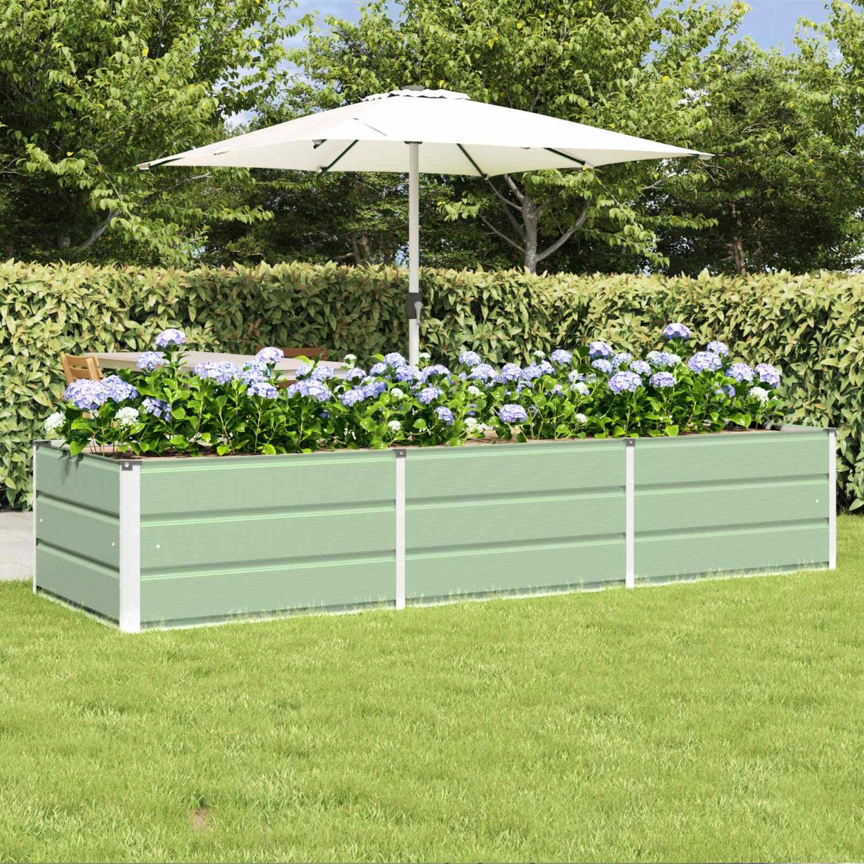 vidaXL Ivory Planter 160 x 80 x 45 cm Steel