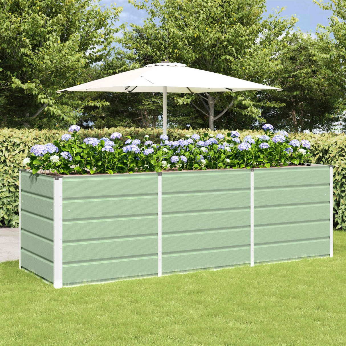 vidaXL Ivory Planter 160 x 80 x 45 cm Steel