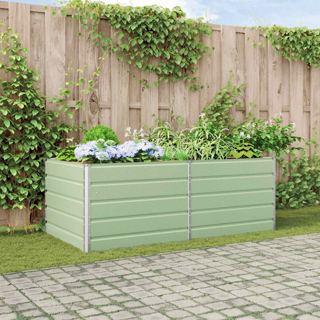 vidaXL Plantenbak Ivoor 195 x 100 x 45 cm Gegevens staal