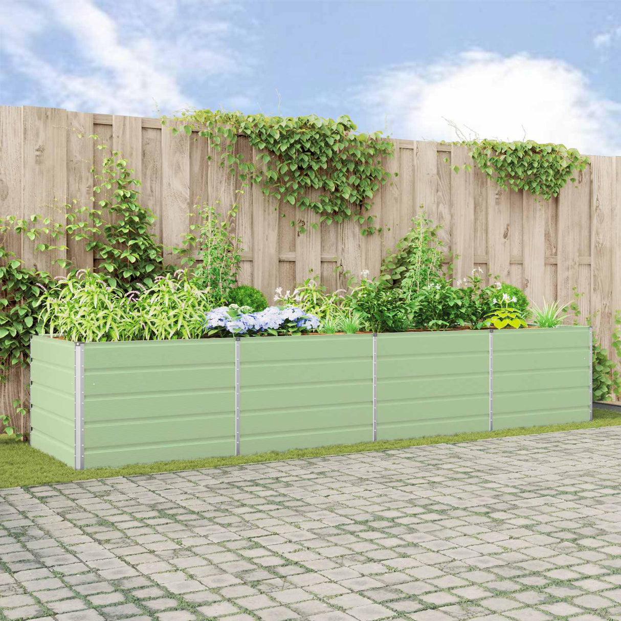 vidaXL Plantenbak Ivoor 195 x 100 x 45 cm Gegevens staal