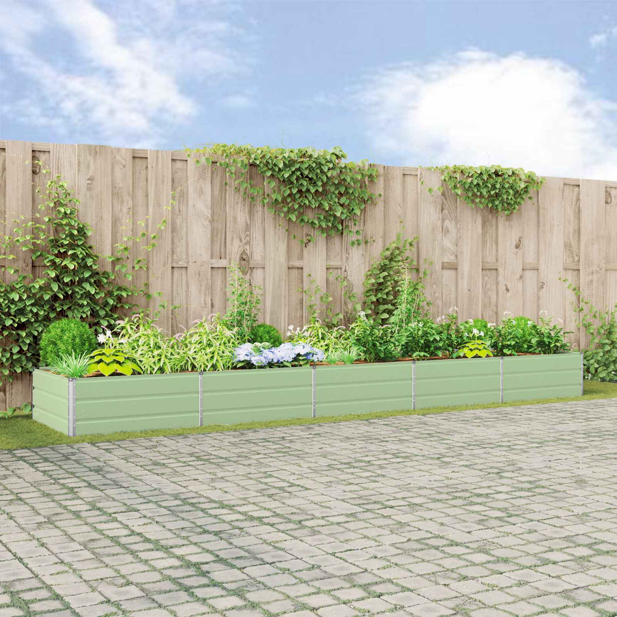 vidaXL Plantenbak Ivoor 195 x 100 x 45 cm Gegevens staal