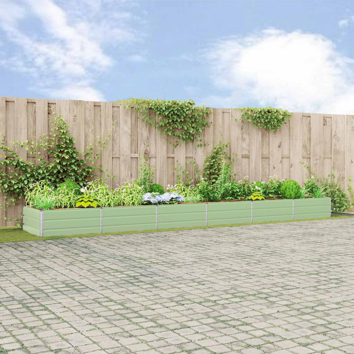 vidaXL Plantenbak Ivoor 195 x 100 x 45 cm Gegevens staal