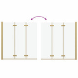 vidaXL Douche Omheining Goud 130 x 138 cm ESG Glas en Aluminium
