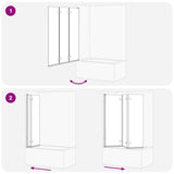 vidaXL Douche Omheining Goud 130 x 138 cm ESG Glas en Aluminium